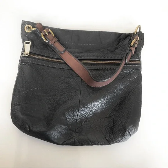 Fossil Black Leather Bag with Gold Logo - Picture 6 of 10